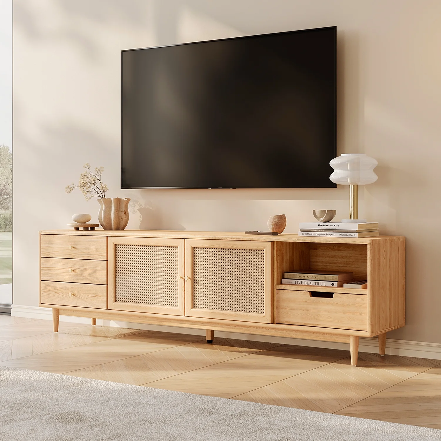 Buffet TV With Simple Modern Sideboard Credenza